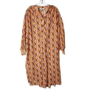 ANTHROPOLOGIE DEVOTION TWINS GOURNA DRESS BOHO GAUZY FLOWY POCKETS MIDI SZ M